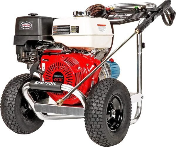 Simpson Cleaning ALH4240 Aluminum Series 4200 PSI Gas Pressure Washer, 4.0 GPM, HONDA GX390 Engine, Includes Spray Gun and Extension Wand, 5 QC Nozzle Tips, 3/8-inch x 50-foot Monster Hose, (49 State)