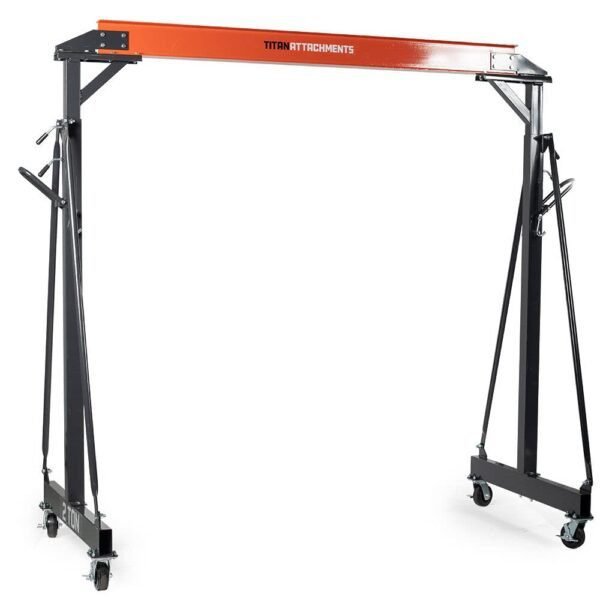 Titan Attachments 2 Ton Adjustable Steel Gantry Crane, Portable Shop Lift Hoist, Frame Only, Rated 4,000 LB