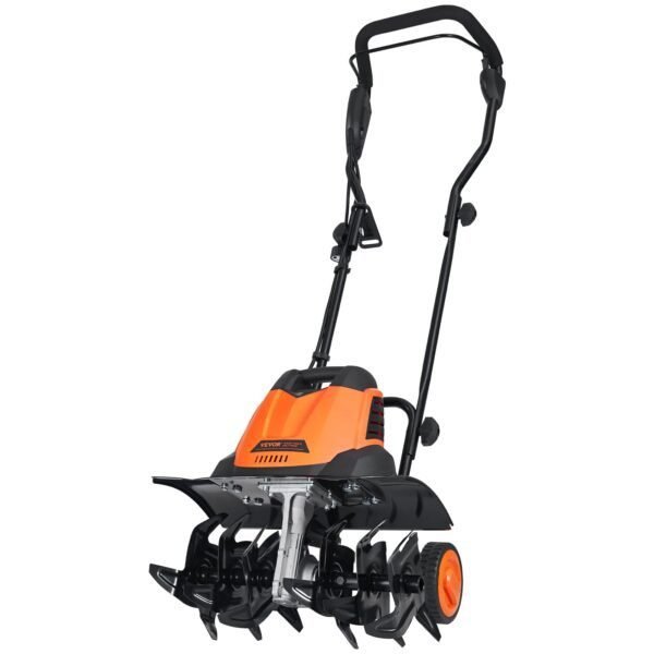 VEVOR 12 Amp Electric Tiller, 18" Tilling Width 3.94" Tilling Depth Corded Electric Tiller/Cultivator, Steel Mn Tines, Rototiller for Garden Lawn Soil Digging