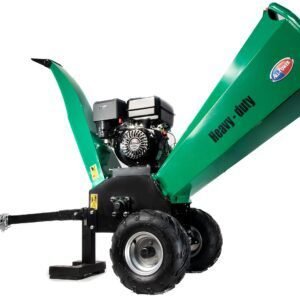 All Power APWC420 Woodchipper Mulcher 15HP JD Engine 420cc Gas Powered Chipper Shredder 2000 RPM Double Edge Blades 6" Feed