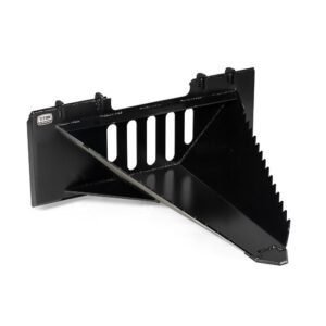 Titan Attachments Economy Series Stump Bucket Tree Scoop V2, Universal Skid Steer Quick Tach, HD Serrated Leading Edge