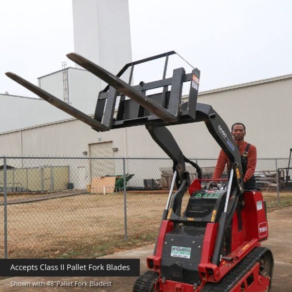 Titan Attachments Mini Skid Steer Pallet Fork Attachment, 42" Fork Blades, Rate 4,000 LB, Quick Tach Mounting