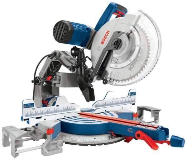 BOSCH GCM12SD 15 Amp 12 Inch Corded Dual-Bevel Sliding Glide Miter Saw with 60 Tooth Saw Blade