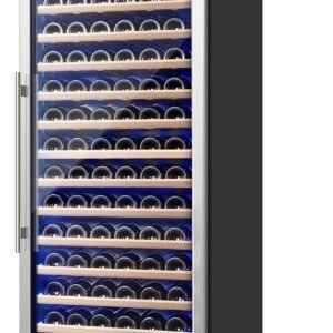 BODEGA Wine Cooler 24 Inch, 154 Bottles Wine Refrigerator, Freestanding Wine Fridge with Intelligent Temperature Memory & Humidity Control Design Wine Cooler