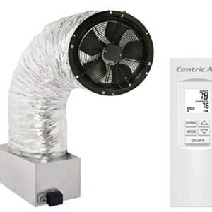 Centric Air 4.0(R5) Ultra Quiet & Energy Saving Whole House Fan | R-5 Insulated Damper | 2-Speed Remote with Timer & Temperature Control