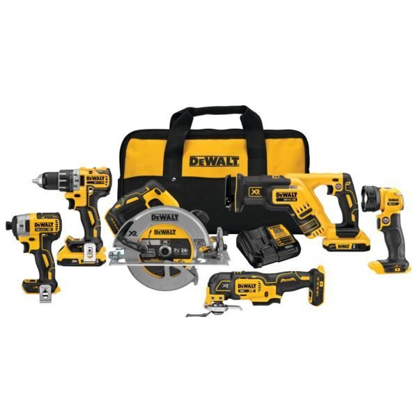 DEWALT 20V MAX Power Tool Combo Kit, 6-Tool Cordless Power Tool Set with 2 Batteries and Charger (DCK684D2)