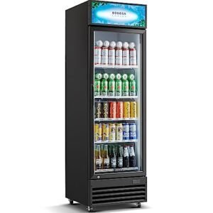 BODEGACOOLER Commercial Glass Door Display Refrigerator Merchandiser,Upright Beverage Cooler with Soft LED Light