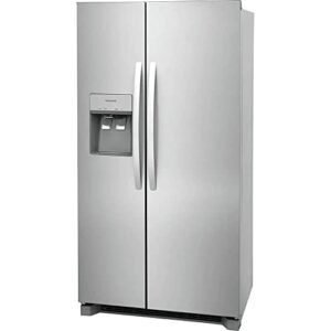 Frigidaire products FRSC2333AS 36 in Freestanding Counter Depth Side by Side Refrigerator with 22.2 cu. ft. Capacity, Glass Shelves, Ice Maker, in Stainless Steel