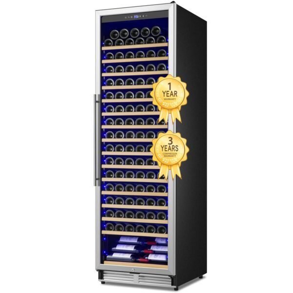 Velivi Upgraded 24 Inch Wine Cooler Refrigerator, 190 Bottles Wine Fridge with Professional Temperature Control System, Freestanding or Built-in installation,