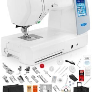 Janome Memory Craft Horizon 8200 QCP Special Edition Computerized Sewing Machine w/Black Roller Accessory Trolley Case + Semi-Hard Cover + Much More!