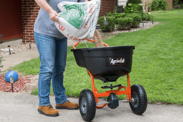 Agri-Fab Push Broadcast Spreader, 130-lb Capacity